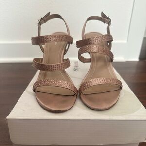 Style & co heels rose gold with rhinestones size 7